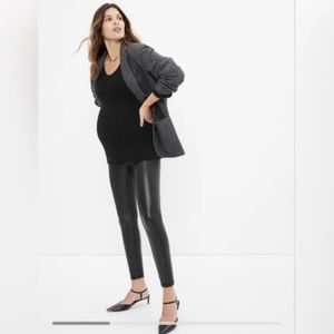 Maternity Full Panel Faux-Leather Leggings